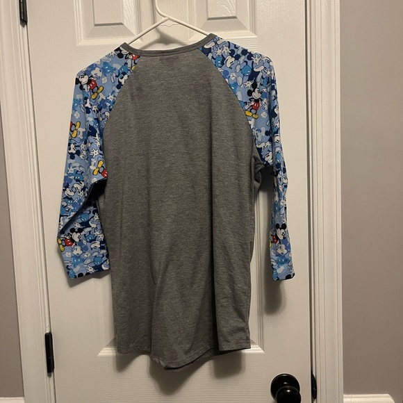 Lularoe Randy Blue Gray Disney Mickey Mouse quarter sleeve shirt medium - Picture 5 of 6